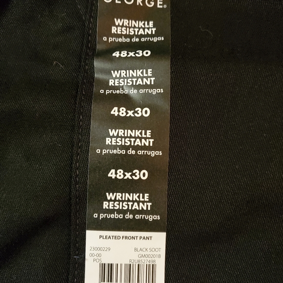 ==^NWT George black wrinkle resistant slacks 48 x 30 - Picture 7 of 10